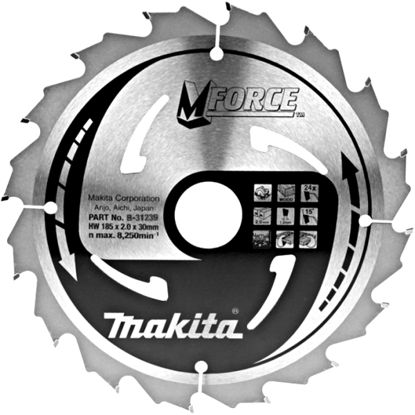 Диск п/п Makita 185*30*24 M-Force   (B-31239)