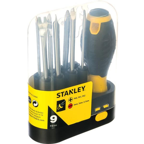 Отвертка STANLEY 10 WAY FLEXIBLE с 10-тью вставками     0-62-508