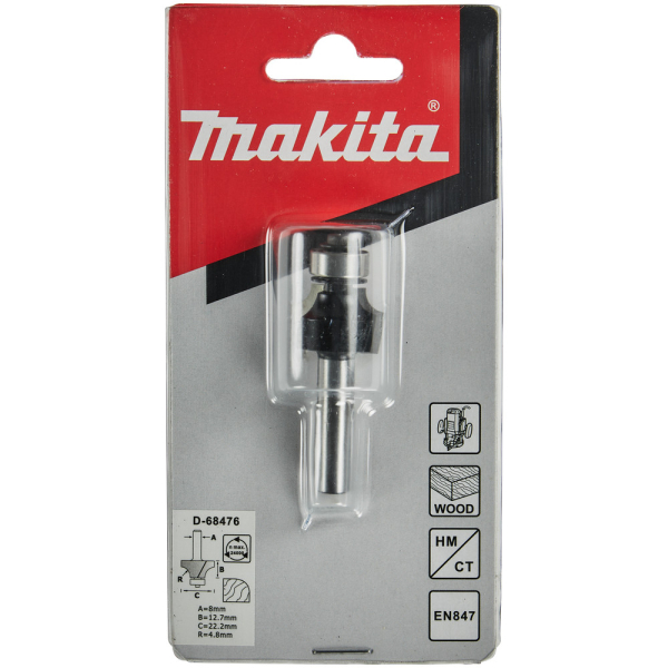 Фреза Makita кромочная калевочная 4,8R 22,2*12,7*8*55*2Т      D-68476
