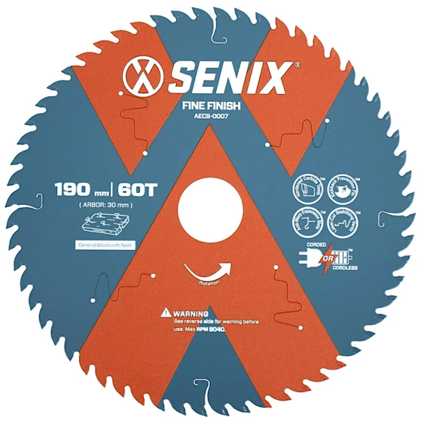 Диск пильный SENIX 190х30мм 60Т по дереву   AECS-0007
