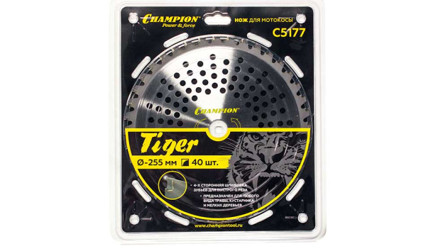 Нож CHAMPION для триммера 40 зубчатый d=255*25.4mm  твердосплавные зубцы   C5177