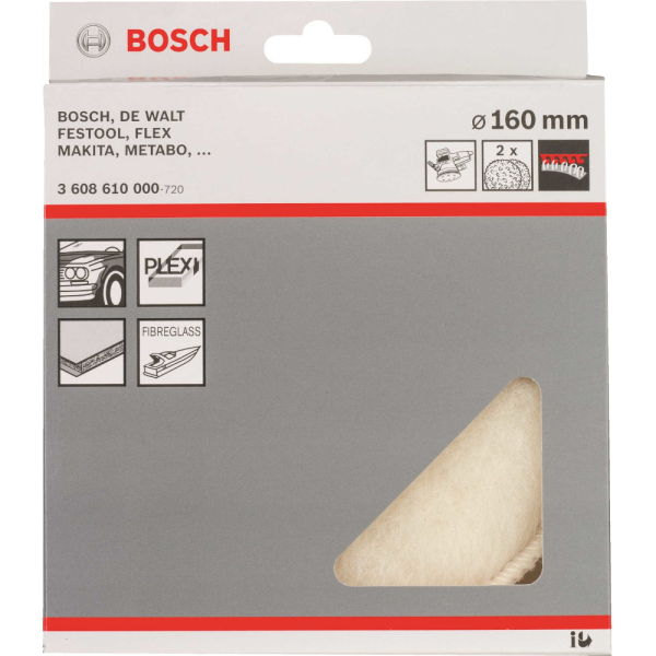 Полировальный колпак BOSCH 160мм GEX 2 шт     3.608.610.000