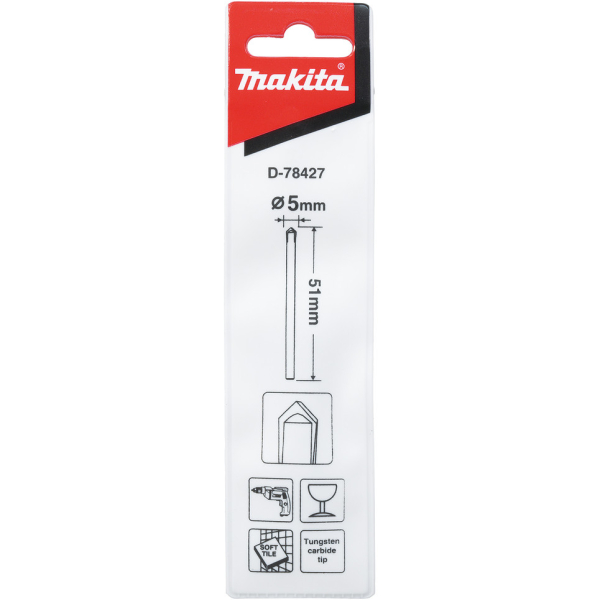 Сверло Makita по стеклу 5*51   D-78427