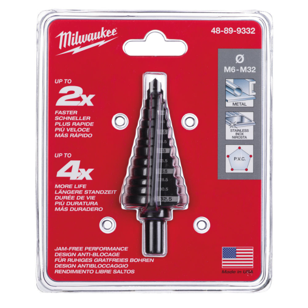 Сверло Milwaukee ступенчатое M6-M32 13 ступеней