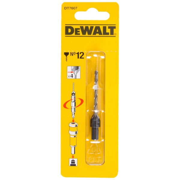 Сверло DEWALT пилотное и зенкер №12   DT 7607