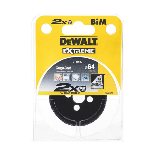 Цифенбор с карбидным покрытием DEWALT DT 8164 L 64*46 мм