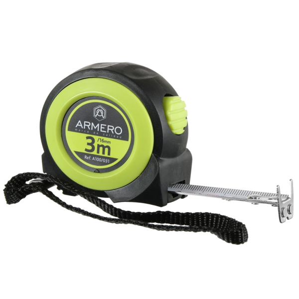 Рулетка ARMERO с автоблокировкой 3м*16мм     A100/031
