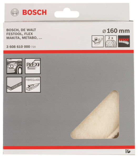 Полировальный колпак BOSCH 160мм GEX 2 шт     3.608.610.000