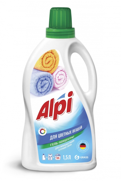 Средство для стирки жидкое GRASS "ALPI color gel" 1.5л   112603