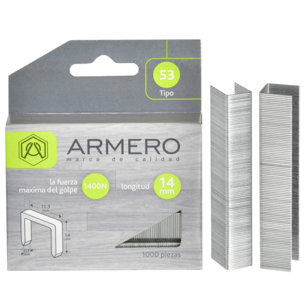 Скобы для степлера ARMERO тип 53, 14мм     A312/010