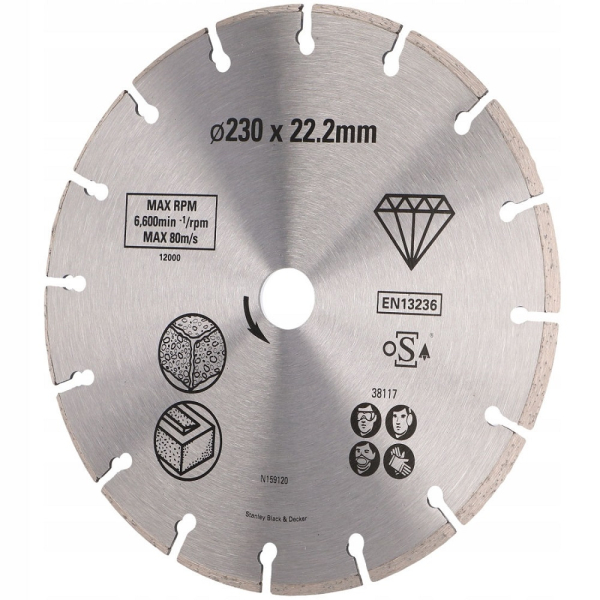 Диск алмазный STANLEY FatMax  230*22,2 сегмент   STA38117