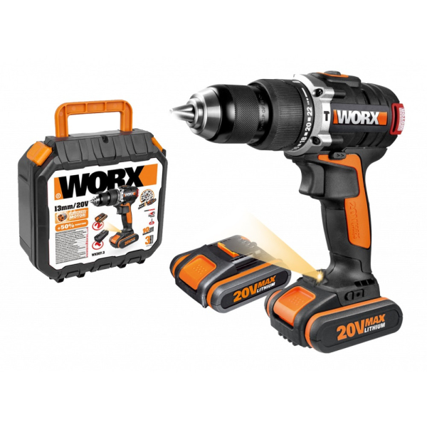 Дрель аккумуляторная WORX WX354  20V 2,0Ач кейс