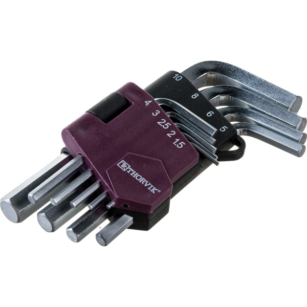 Набор ключей THORVIK торцевых шестигранных, H1.5-H10, 9 предметов   HKS9S
