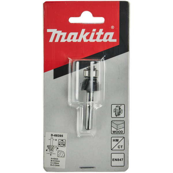 Фреза Makita кромочная калевочная 3,2R 19*9,5*6*53*2Т      D-68395