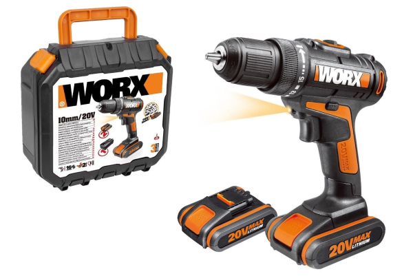 Дрель аккумуляторная WORX WX101.1 20V 1,5Ач кейс