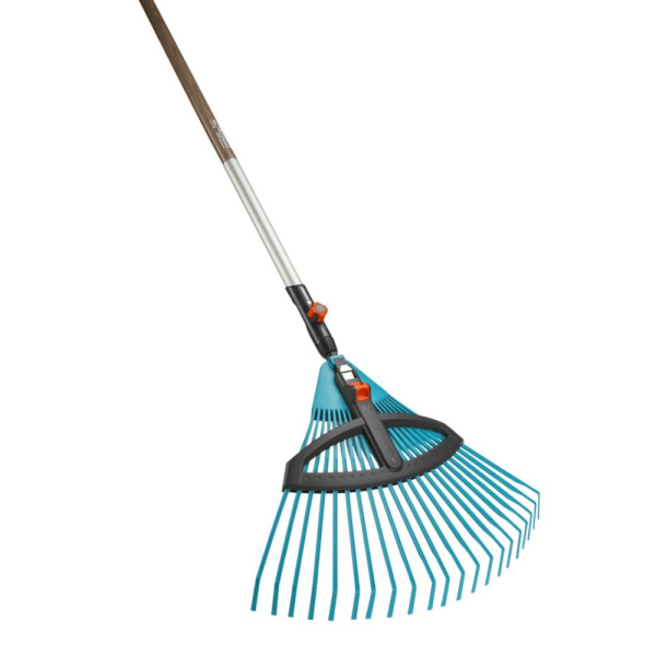 Грабли пластиковые регулируемые Gardena + Ручка деревянная эргономичная 130 см     03099-30.000.00