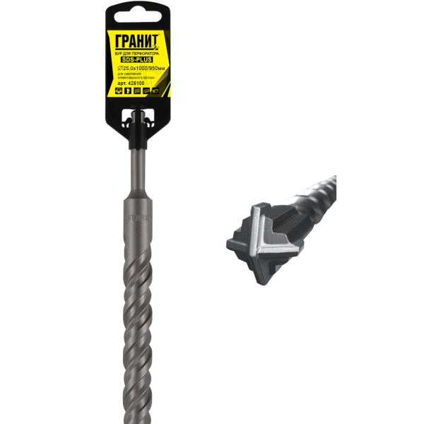 Бур ГРАНИТ SDS+ Quadro-X 25,0*1000