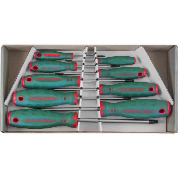 Набор отверток JONNESWAY стержневых TORX ANTI-SLIP GRIP 9 предметов
