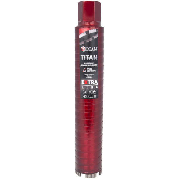 Коронка алмазная DIAM 42x450 мм Extra Line Titan сегмент.   313032 