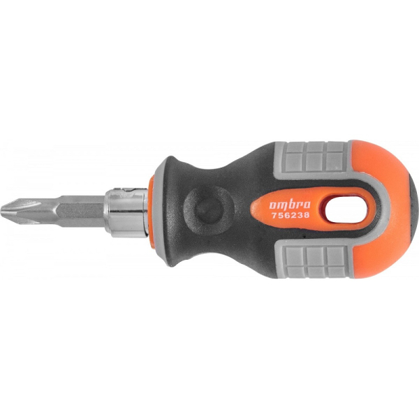 Отвертка OMBRA стержневая двусторонняя ROUND GRIP, РН2,SL6x38мм   756238