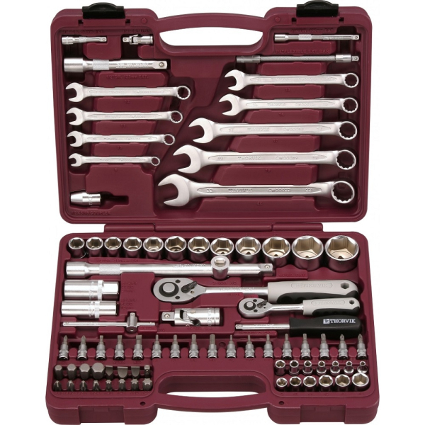 Набор инструмента универсальный THORVIK 1/4", 1/2"DR 82 предмета   TS082 (UTS0082)