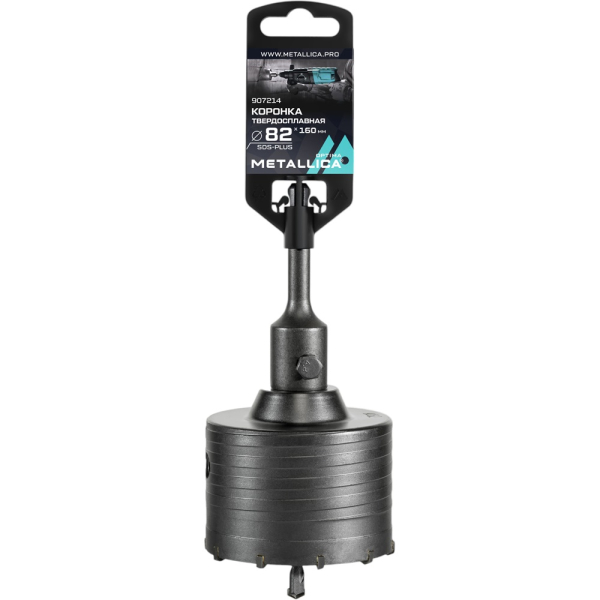 Коронка тв.спл.SDS-plus METALLICA Optima 82x160/100 мм,h=50мм,М22,0х2,0 мм с адаптером   907214