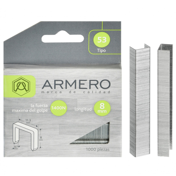 Скобы для степлера ARMERO тип 53, 8мм     A312/007