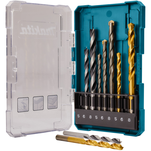 Набор сверл Makita по бетону/металлу/дереву 9 шт.   D-71962