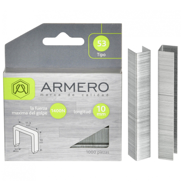 Скобы для степлера ARMERO тип 53, 10мм     A312/008