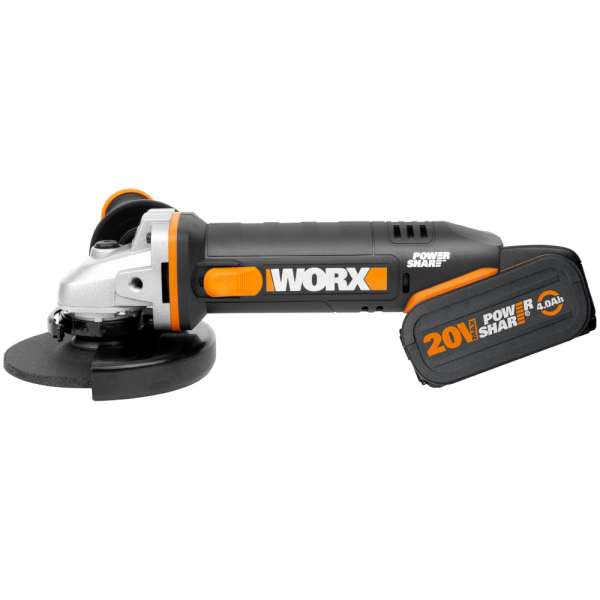 УШМ WORX WX803 аккумуляторная АКБx1*2,0Ач+1*4,0 Ач