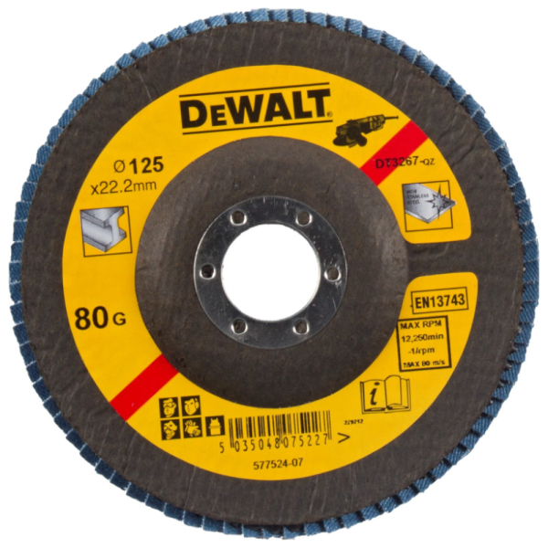 Диск лепестковый DEWALT EXTREME DT3267 125*22мм К80