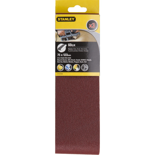 Лента шлифовальная STANLEY 75*533 K-60   STA33186