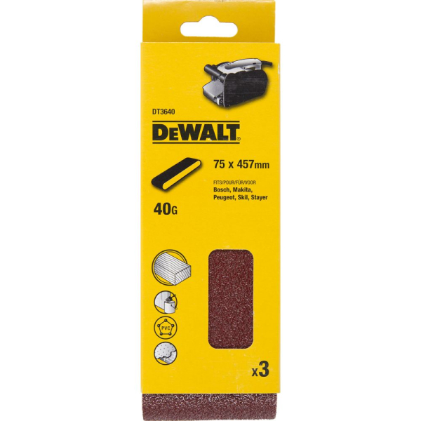 Лента шлифовальная DEWALT 75*457 Р-40   DТ 3640 QZ