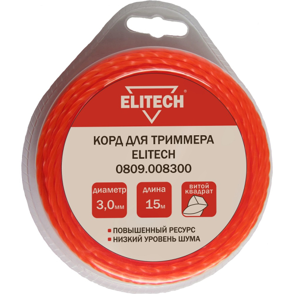 Леска ELITECH 3,0*12 м (витой квадрат)