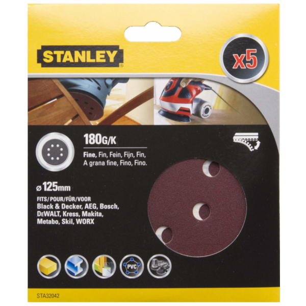 Круг шлифовальный STANLEY d-125 мм К-180     STA32042