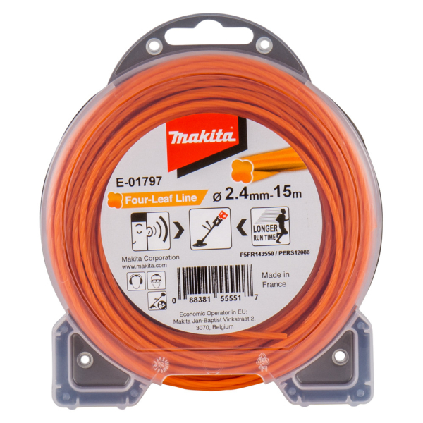 Леска Makita 2,4*15 м (клевер)   E-01797