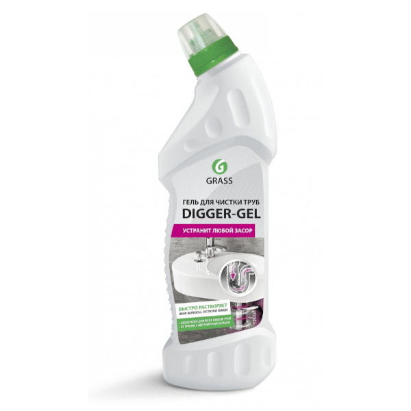 Средство для прочистки канализационных труб GRASS "DIGGER GEL" 0,75кг   125181