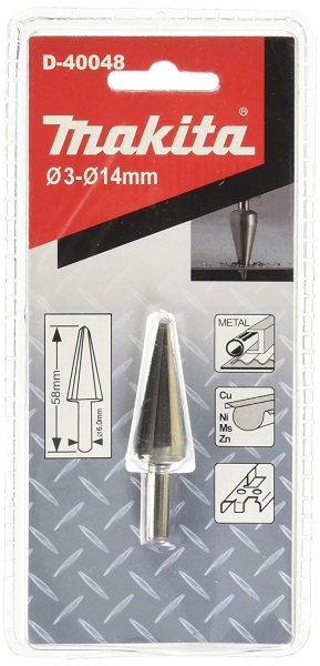 Сверло Makita коническое HSS ф3-14мм   D-40048
