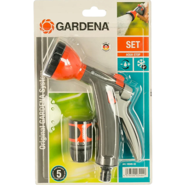Пистолет-распылитель для полива Gardena + Коннектор с автостопом 1/2"    18345-32.000.00