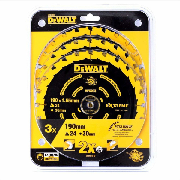 Диск п/п DEWALT DT 10399   190*20 24-3 шт