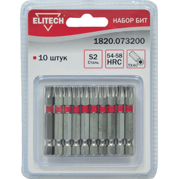 Набор бит ELITECH TORX 40*50мм 10шт   1820.073200