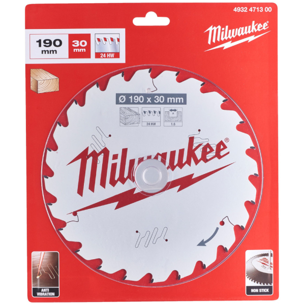 Диск п/п Milwaukee 190*30*24 мм  дерево