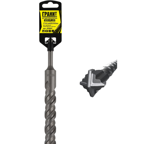 Бур ГРАНИТ SDS+ Quadro-X 28,0*600