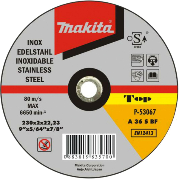 Диск абразивный Makita 230*2,0*22.2 нержавейка   P-53067