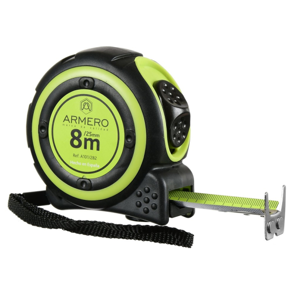 Рулетка ARMERO с двумя фиксаторами 8м*25мм     A101/282