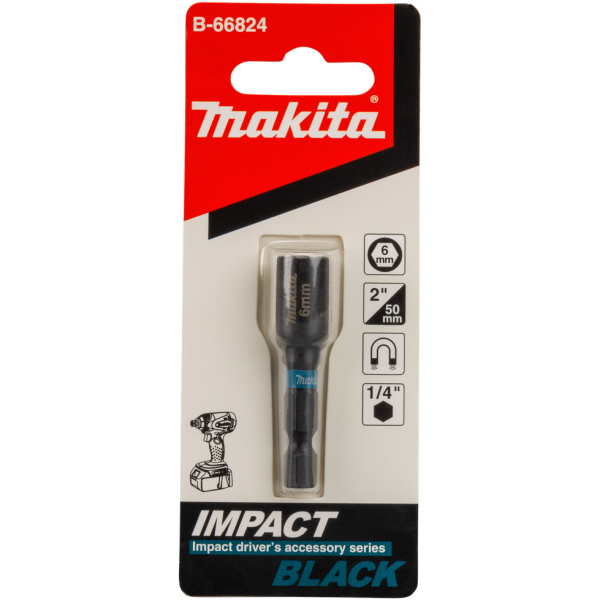 Магнитная торцевая головка Makita 6*50 Impact Black   B-66824