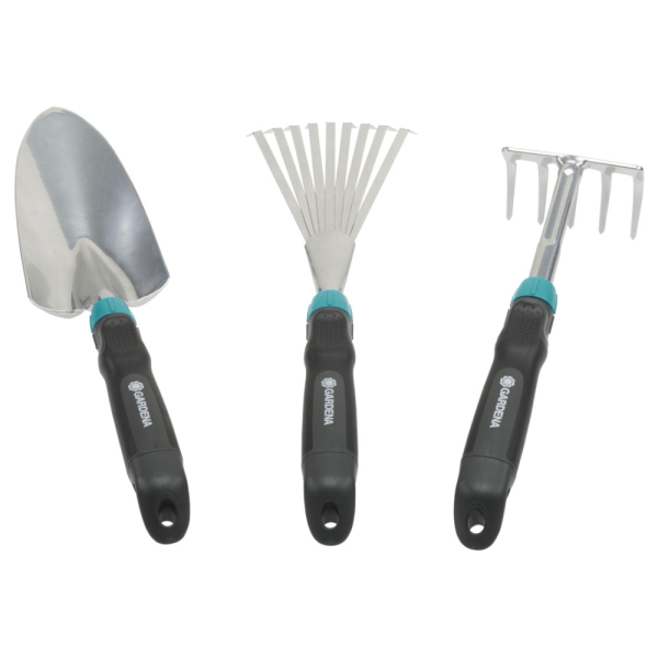 Грабли ручные Gardena Comfort 12 см + грабли цветочные 8,5 см + рыхлитель  08964-30.000.00