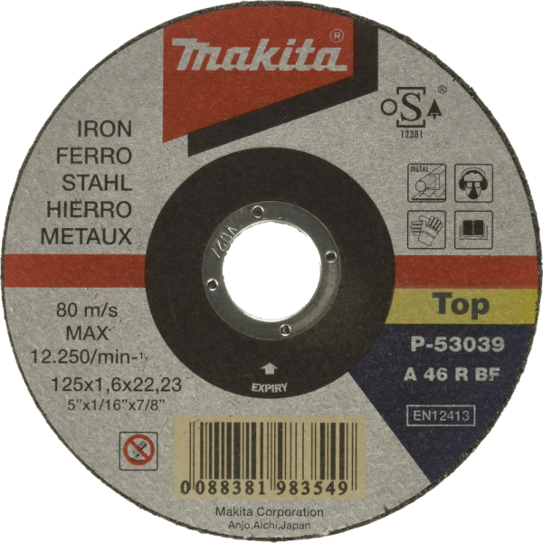 Диск абразивный Makita 125*1,6*22.2 металл   P-53039