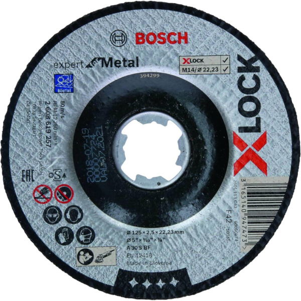 Диск абразивный BOSCH X-LOCK Expert for Metal 125*2.5*22.2     2.608.619.257