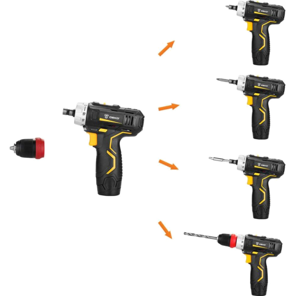 Дрель аккумуляторная DEKO GCD 12 DU3 12v 2*2.0Ah Li-Ion съемный патрон   063-4082